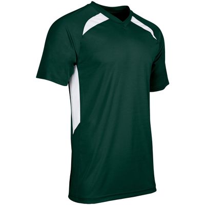 Champro Men's Standard Check Half Sleeve Baseball Jersey, Forest Green, White, Adult Medium