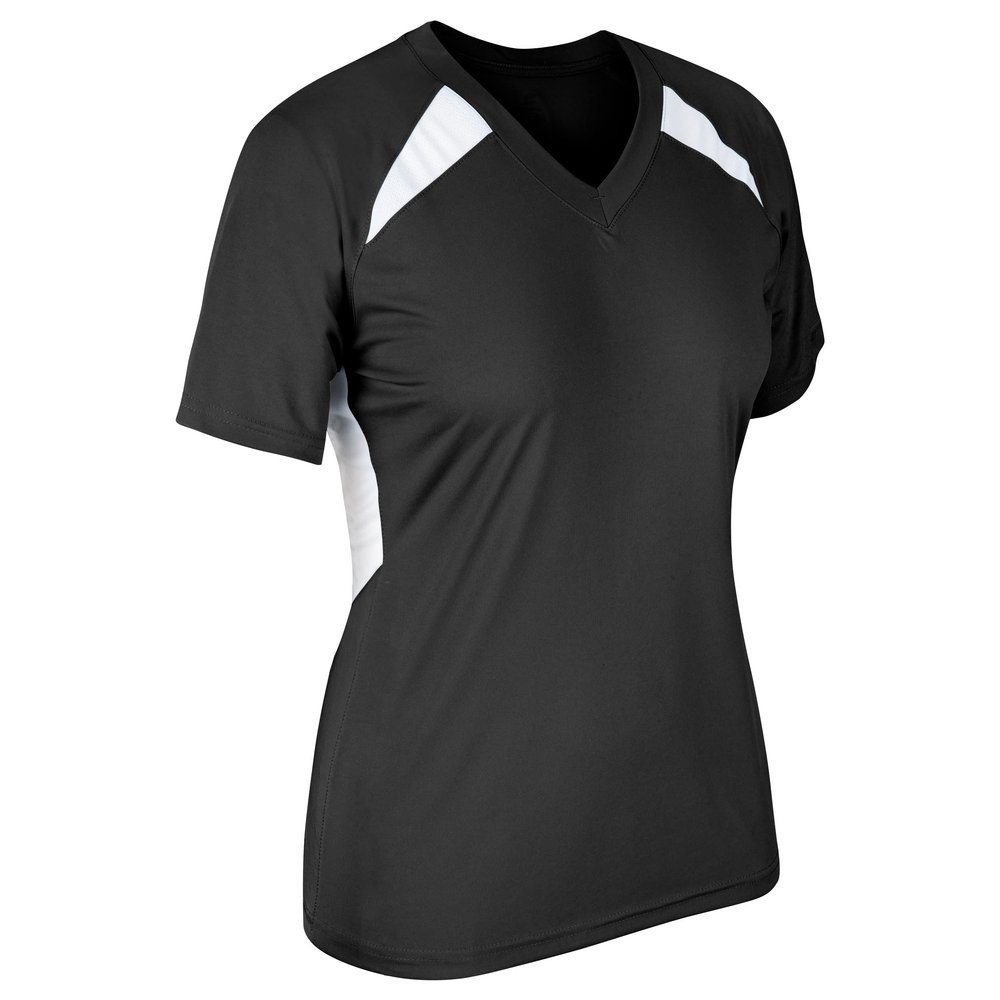 Champro Women's Standard Check Fastpitch Softball Jersey, Black, White, Large