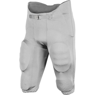 CHAMPRO Terminator 2 Integrated Youth Football Pants With Built-in Pads Silver One Size