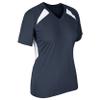 Champro Women's Standard Check Fastpitch Softball Jersey, Navy, White, Large view 1