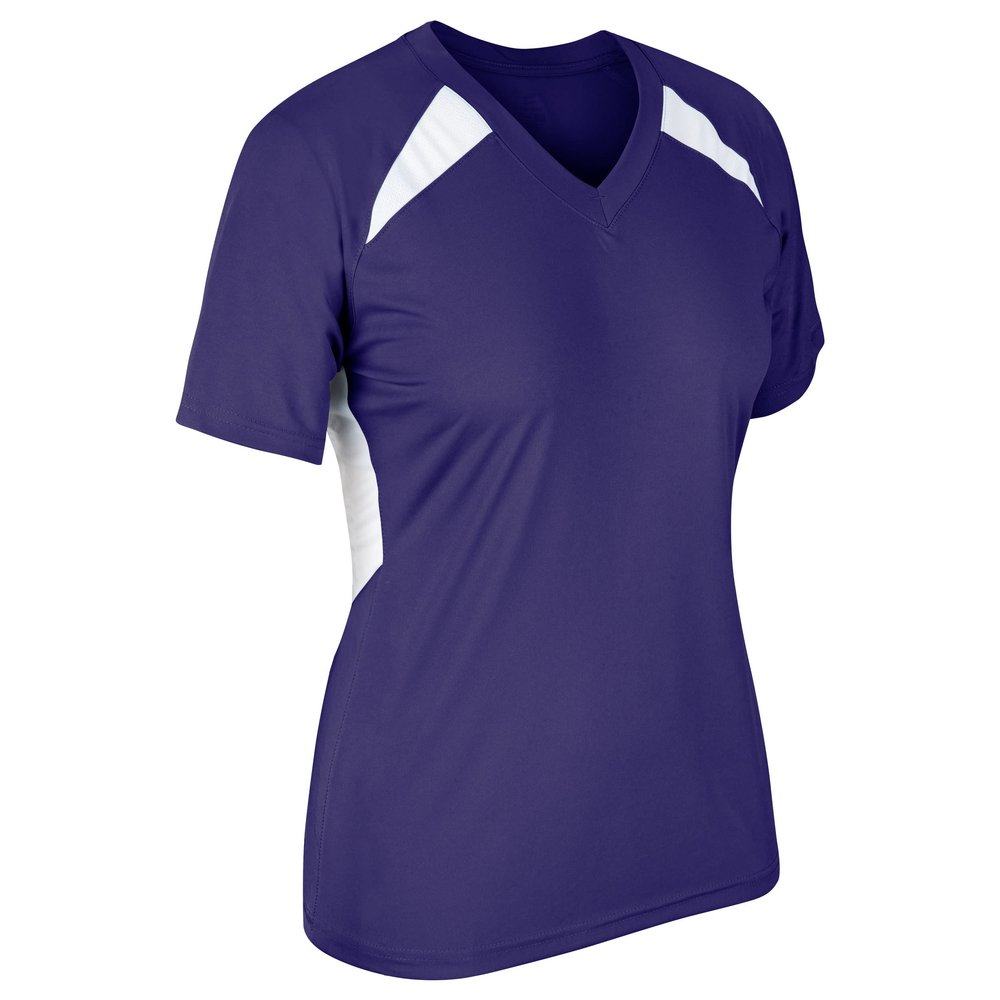 Champro Women's Standard Check Fastpitch Softball Jersey, Purple, White, Large