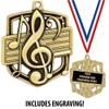 2.25" Gold Admiral Music Medals, Gold Music Medal Trophy Award with Free Custom Engraving, 20 Pack view 2