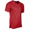 Champro Heater 2-Button Piped Baseball Jersey, Youth Small, Scarlet, White Pipe view 1
