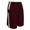 Champro Unisex-Youth Crossover Reversible Basketball Shorts, Maroon, White, Large view 1