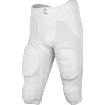 Champro Safety Integrated Football Practice Pant with Built-in Pads, White, Youth