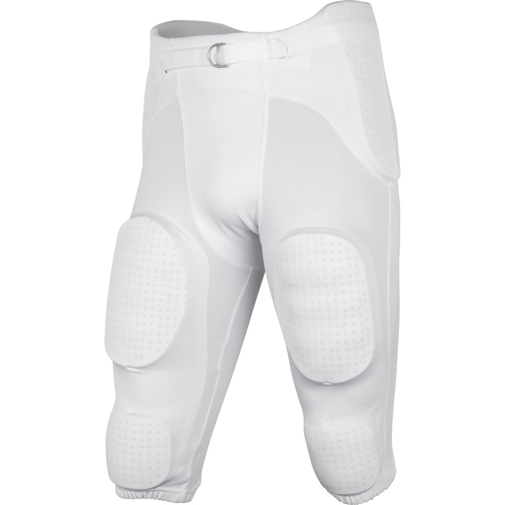 Champro Safety Integrated Football Practice Pant with Built-in Pads, White, Youth