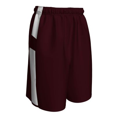 Champro Unisex-Youth Crossover Reversible Basketball Shorts, Maroon, White, Youth Small
