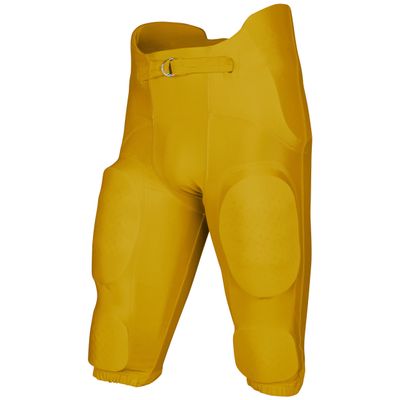 CHAMPRO Boys' Bootleg 2 Integrated Youth Football Pants with Built-in Pads, Gold, X-Small
