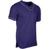 Champro Heater 2-Button Piped Baseball Jersey, Youth Medium, Purple, White Pipe view 1