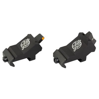 XS SIGHTS XTI2 45 Offset Iron Sights for AR Platform, Front Glow in The Dark for Tactical Applications, Ambidextrous, Durable (Standard Dot White, DXS Ember)