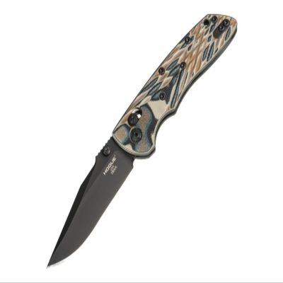 Hogue Deka 3.25" Folder CPM 20CV Clip Point Blade Black Cerakote Finish, Crosshatch Textured G10 Frame ABLE Lock Manual Knife, G-Mascus Dark Earth - 24277