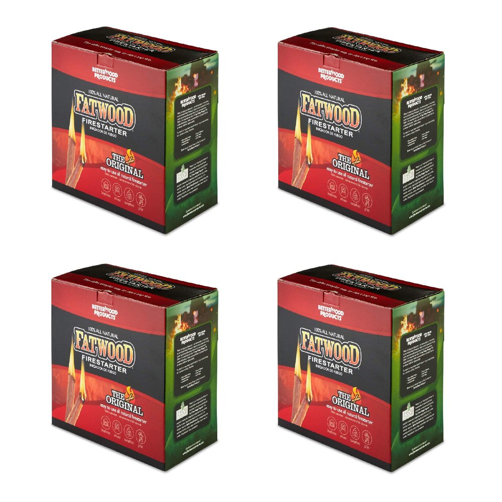 Betterwood 10lb Firestarter (2 Pack) and Betterwood Pine 5lb Firestarter (2 Pack) for Campfire, BBQ, or Pellet Stove; Non-Toxic and Water Resistant