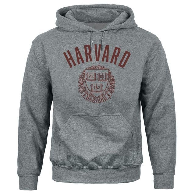 Barnesmith Harvard University Crimson Hooded Sweatshirt, Heritage, Charcoal Grey, X-Large