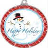 Happy Holidays Red Trellis Medal Silver, 2.5" Holiday Prizes, Kids Holiday Trophy Medal Awards 100 Pack view 2