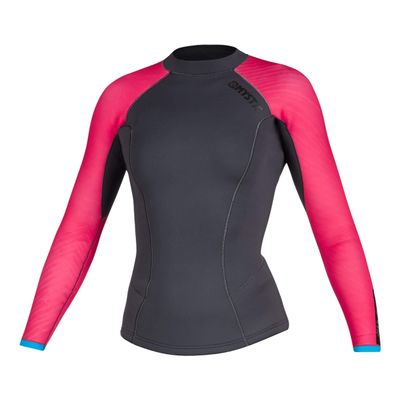 Mystic Watersports - Surf Kitesurf & Windsurfing Womens Diva 2mm Long Sleeve Neoprene Wetsuit Top - Phantom Grey