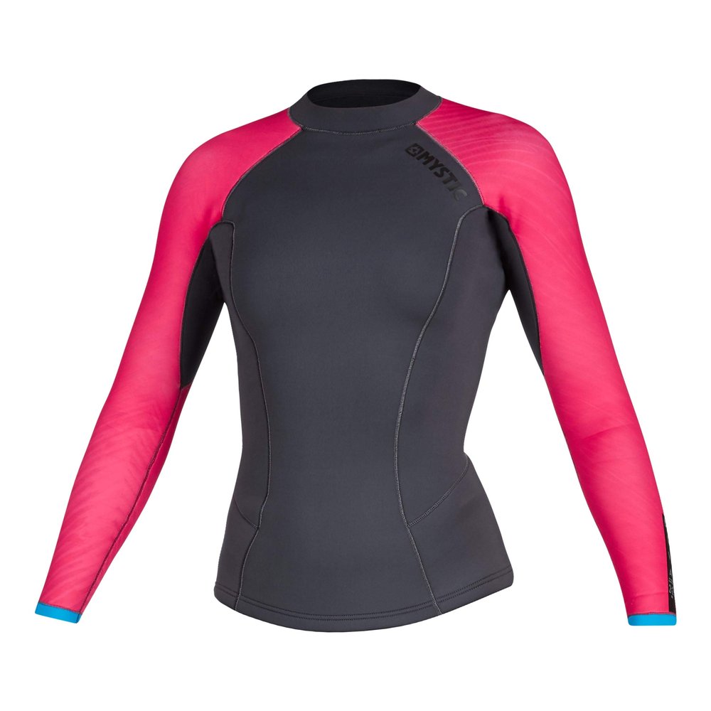 Mystic Watersports - Surf Kitesurf & Windsurfing Womens Diva 2mm Long Sleeve Neoprene Wetsuit Top - Phantom Grey