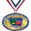 Bocce Ball Blue Trellis Medal Silver, 2.5" Bocce Ball Prizes, Kids Bocce Ball Trophy Medal Awards 50 Pack view 1
