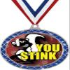 You Stink Blue Trellis Medal Silver, 2.5" Funny Loser Prizes, Kids Last Place Joke Trophy Medal Awards 100 Pack Prime view 1