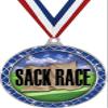 Sack Race Blue Trellis Medal Silver, 2.5" Sack Race Prizes, Kids Sack Race Trophy Medal Awards 50 Pack Prime view 1