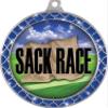 Sack Race Blue Trellis Medal Silver, 2.5" Sack Race Prizes, Kids Sack Race Trophy Medal Awards 50 Pack Prime view 2