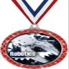 Robotics Red Trellis Medal Silver, 2.5" Science STEM Computer Prizes, Kids Science Fair Trophy Medal Awards 100 Pack view 1
