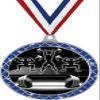 Bodybuilding Blue Trellis Medal Silver, 2.5" Weightlifting Prizes, Bodybuilder Trophy Medal Awards 100 Pack Prime view 1