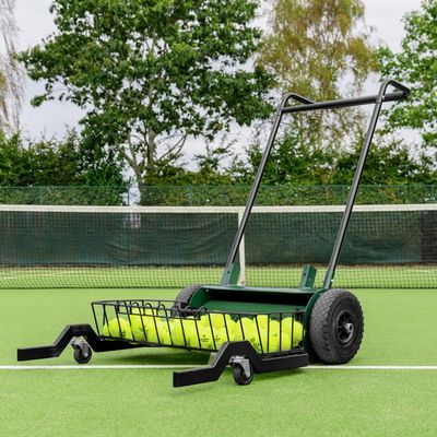 Vermont Tennis Ball Pick Up Equipment - Mower, Pick Up Tube, Ball Hopper & Carts - Effortless Tennis Ball Collection for Ultimate Court Maintenance (Collector Mower)
