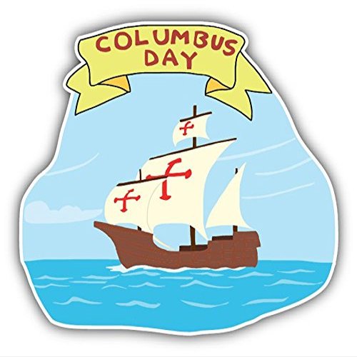Zirni Ship Columbus Day Cartoon Sticker Decal Design