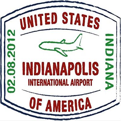 Travel International Airport Indianapolis Indiana USA Grunge Stamp Sign Sticker Decal Design