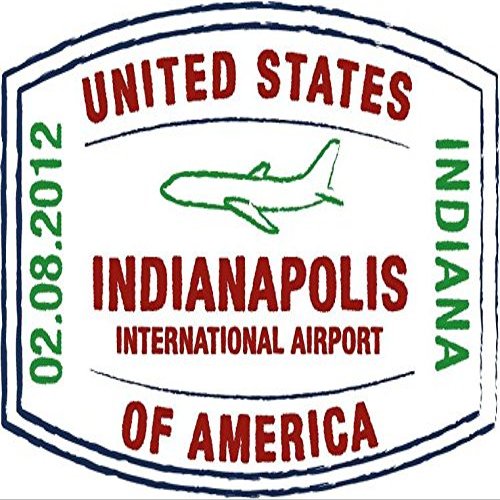 Travel International Airport Indianapolis Indiana USA Grunge Stamp Sign Sticker Decal Design