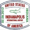 Travel International Airport Indianapolis Indiana USA Grunge Stamp Sign Sticker Decal Design view 1