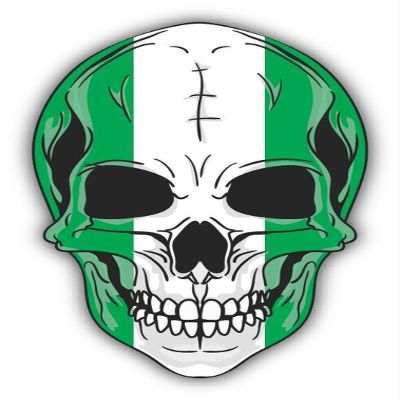 Zirni Skull Flag Nigeria Sticker Decal Design