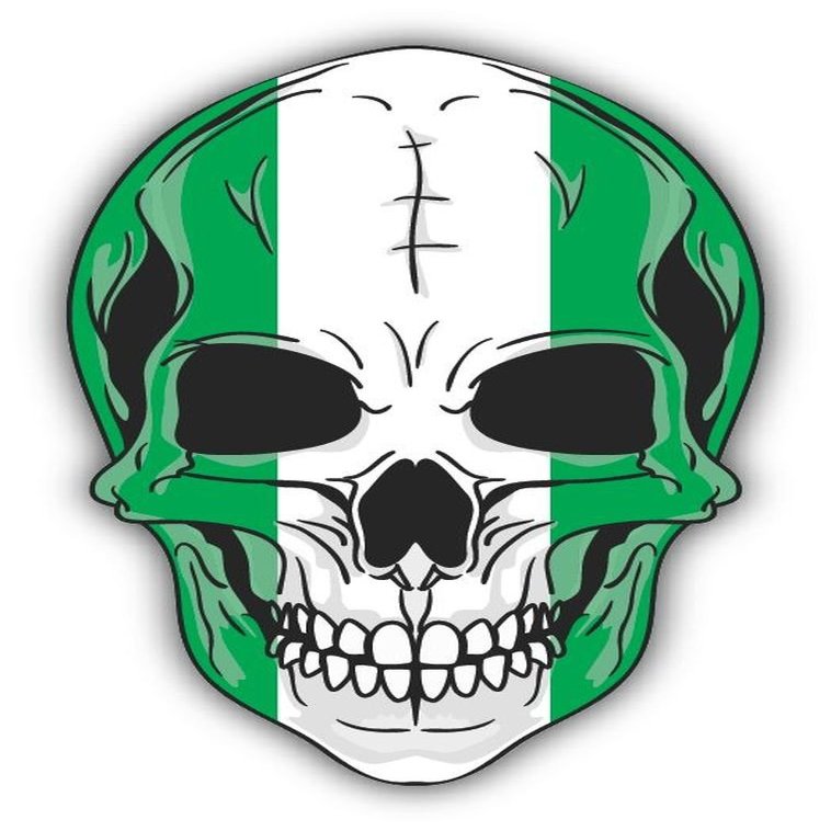 Zirni Skull Flag Nigeria Sticker Decal Design