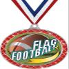 Flag Football Red Trellis Medal Silver, 2.5" Flag Football Prizes, Kids Flag Football Trophy Medal Awards 10 Pack Prime view 1