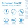 INTEX 68309EP Excursion Pro K2 Inflatable Kayak Set: Includes Deluxe 86in Kayak Paddles and High-Output Pump  SuperTough PVC  Adjustable Bucket Seat  2-Person  400lb Weight Capacity, 2-Pack view 3