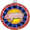 Blue Hog Red Trellis Medal Silver, 2.5" Hog Rosette Prizes, Kids Animal Trophy Medal Awards 50 Pack view 2