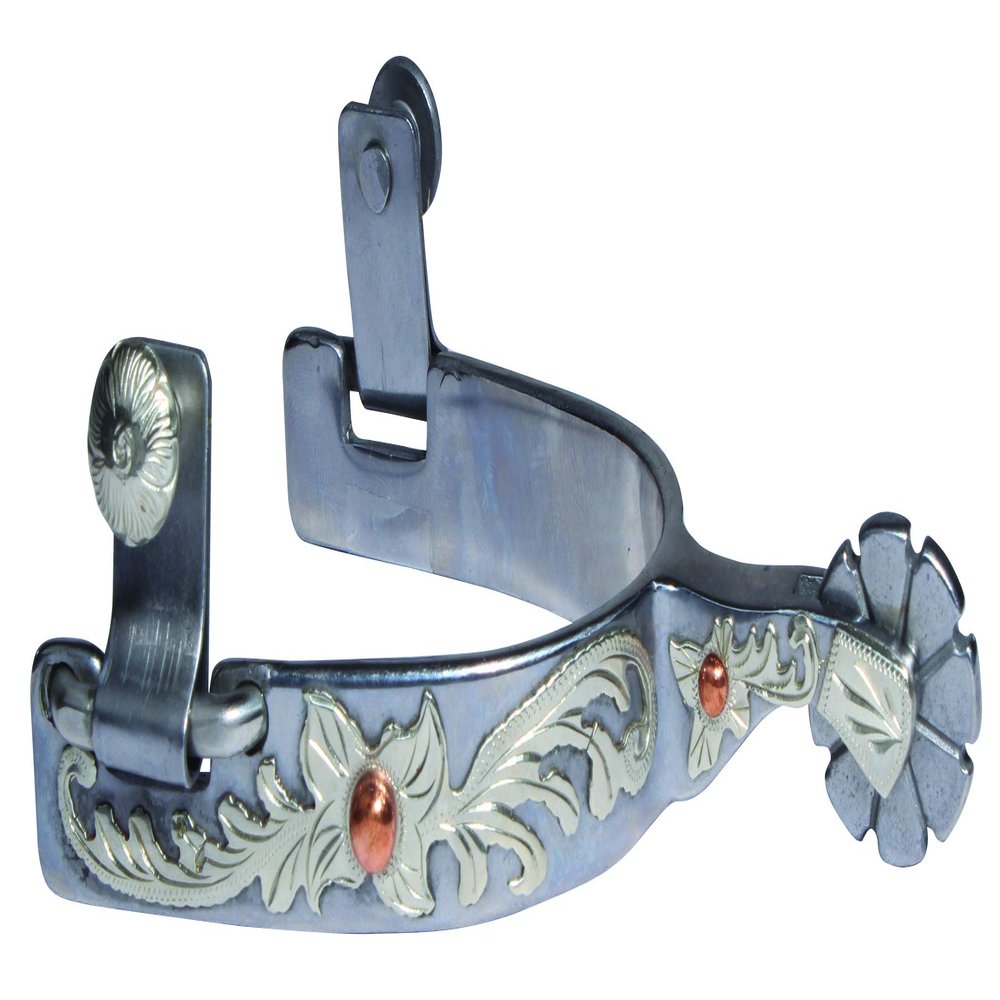 Professional's Choice Floral Silver Spurs Adult
