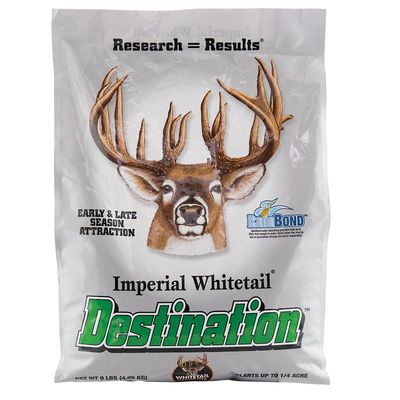 Whitetail Institute Destination Deer Food Plot Seed, Annual Forage Seed Blend is Highly Palatable to Deer for Excellent Early and Late Season Attraction, 9 lbs (.25 Acre)