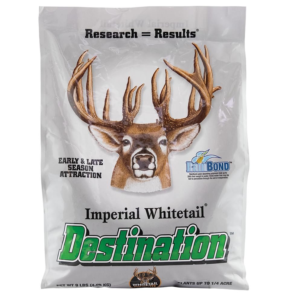 Whitetail Institute Destination Deer Food Plot Seed, Annual Forage Seed Blend is Highly Palatable to Deer for Excellent Early and Late Season Attraction, 9 lbs (.25 Acre)