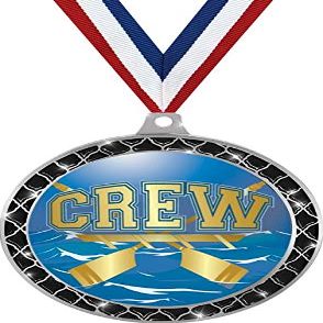 Crew Black Trellis Medal Silver, 2.5" Rowing Prizes, Kids Rowing Trophy Medal Awards 50 Pack Prime