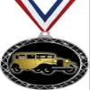 Antique Car Black Trellis Medal Silver, 2.5" Auto Show Prizes, Kids Car Show Trophy Medal Awards 50 Pack Prime view 1