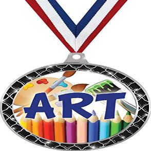 Art Black Trellis Medal Silver, 2.5" Artist Prizes, Kids Art Trophy Medal Awards 50 Pack Prime