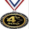 4th Place Black Trellis Medal Silver, 2.5" Fouth Place Prizes, Kids Fouth Place Trophy Medal Awards 100 Pack Prime view 1