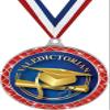 Graduation Red Trellis Medal Silver, 2.5" Graduate Valedictorian Prizes, Kids Valedictorian Trophy Medal Awards 10 Pack Prime view 1