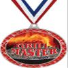 Grill Master Red Trellis Medal Silver, 2.5" Grilling Competition Prizes, BBQ Trophy Medal Awards 50 Pack Prime view 1