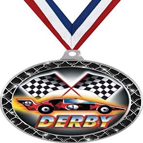Racing Derby Black Trellis Medal Silver, 2.5" Derby Race Prizes, Kids Racing Derby Trophy Medal Awards 100 Pack Prime