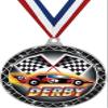 Racing Derby Black Trellis Medal Silver, 2.5" Derby Race Prizes, Kids Racing Derby Trophy Medal Awards 100 Pack Prime view 1