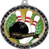 Bowling Black Trellis Medal Silver, 2.5" Bowling Most Improved Prizes, Kids Bowling Trophy Medal Awards 50 Pack Prime view 2
