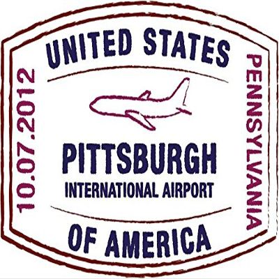 Travel International Airport Pittsburgh Pennsylvania USA Grunge Stamp Sign Sticker Decal Design
