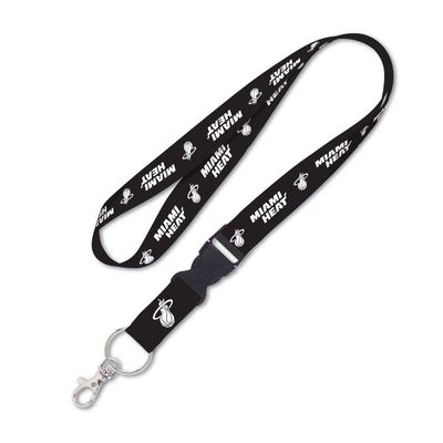 WinCraft Miami Heat Lanyard with Detachable Buckle, 1" - Black